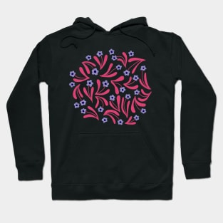 Ditsy boho blooms in pink and blue Hoodie